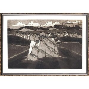 Amado Maurilio Peña Jr "Los Tres" Signed Numbered Framed Print Black White